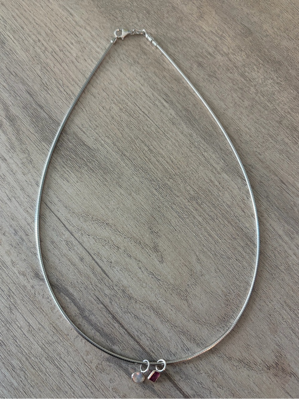 16” white gold 14k omega snake chain necklace
